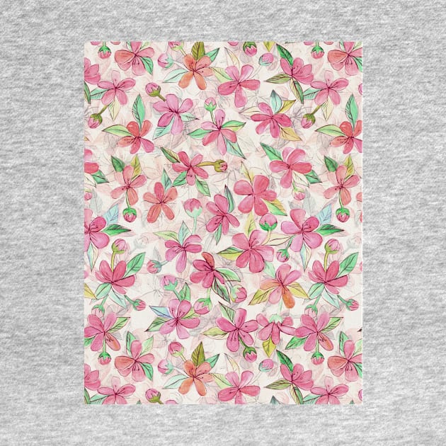 Pink Painted Blossom Pattern by micklyn